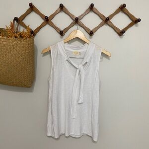 Nation LTD White Sleeveless Tie-Front Tank